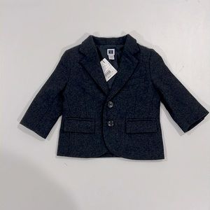 NWT Janie and Jack wool sports coat, Size 3-6m, charcoal grey